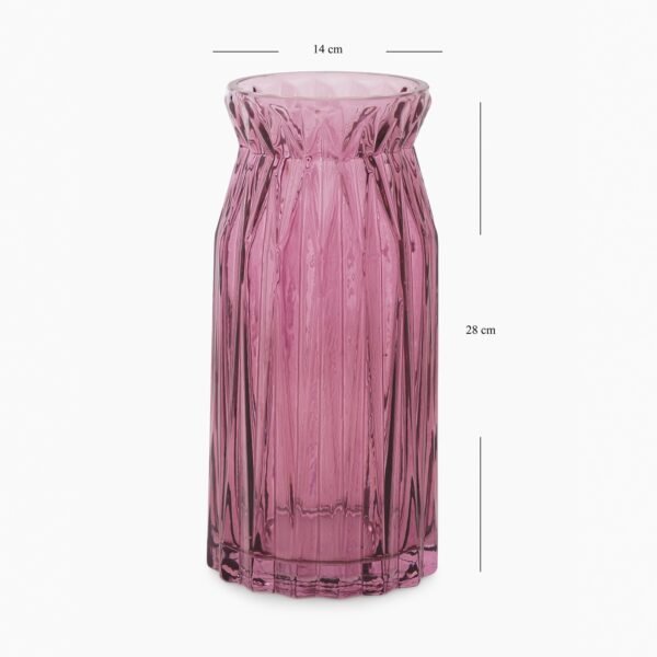 Burgundy Diamond Textured Glass Vase - Medium