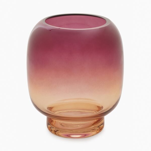 Red and Brown Ombre Glass Vase - Medium