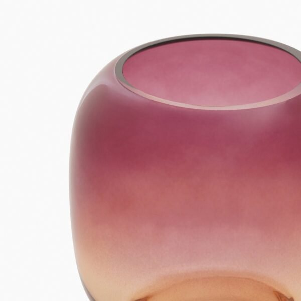 Red and Brown Ombre Glass Vase - Medium