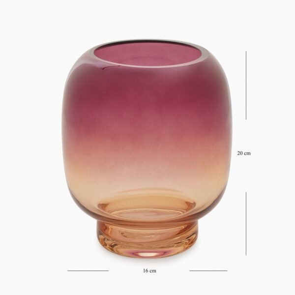 Red and Brown Ombre Glass Vase - Medium