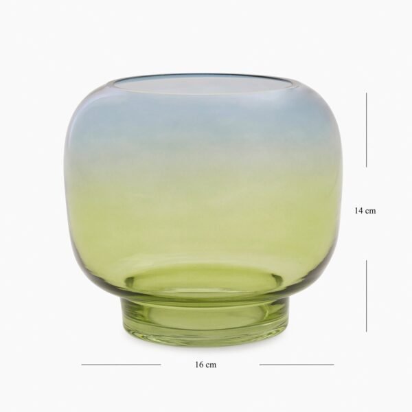Blue and Green Ombre Glass Vase - Small