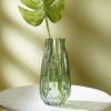 Green Diamond Cut Glass Vase - Small