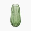 Green Diamond Cut Glass Vase - Small
