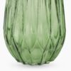 Green Diamond Cut Glass Vase - Small