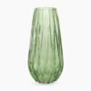 Green Diamond Cut Glass Vase - Medium