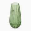Green Diamond Cut Glass Vase - Medium