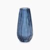 Blue Diamond Textured Glass Vase - Small