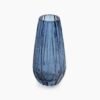 Blue Diamond Textured Glass Vase - Small