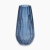 Blue Diamond Textured Glass Vase - Medium