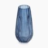 Blue Diamond Textured Glass Vase - Medium
