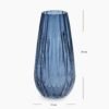 Blue Diamond Textured Glass Vase - Medium