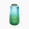 Blue Ribbed Texture Glass Vase - Small