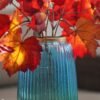 8907895133863_2.jpg Blue Green Ribbed Texture Ombre Glass Vase - Medium