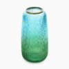 8907895133863_4.jpg Blue Green Ribbed Texture Ombre Glass Vase - Medium