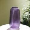 Purple Swirl Textured Glass Vase - Medium
