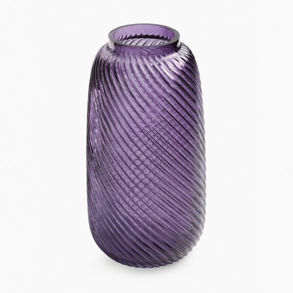 Purple Swirl Textured Glass Vase - Medium