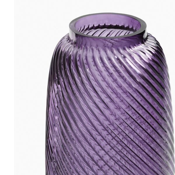 Purple Swirl Textured Glass Vase - Medium