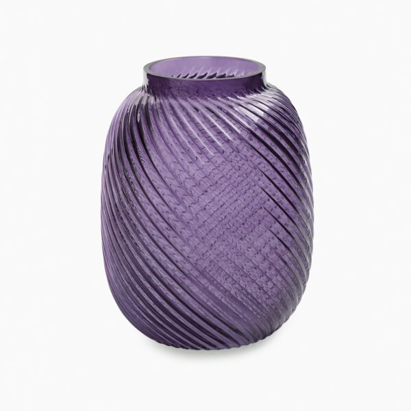 Purple Swirl Textured Glass Vase - Small