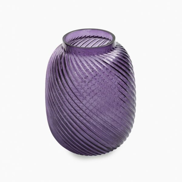 Purple Swirl Textured Glass Vase - Small