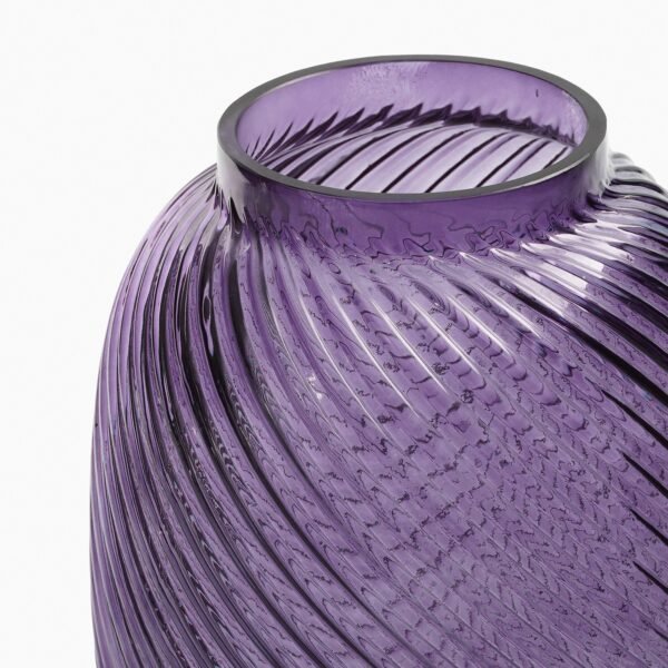 Purple Swirl Textured Glass Vase - Small
