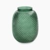 Green Swirl Textured Glass Vase - Small