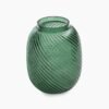 Green Swirl Textured Glass Vase - Small