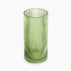 8907895133924_4.jpg Green Ribbed Straight Glass Vase - Medium