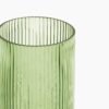 8907895133924_5.jpg Green Ribbed Straight Glass Vase - Medium
