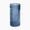 Blue Ribbed Straight Glass Vase - Medium
