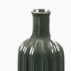 8907895135775_4.jpg Dark Green Ribbed Tall Ceramic Vase - Large