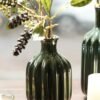 8907895135782_2.jpg Dark Green Ribbed Tall Ceramic Vase - Small