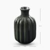 8907895135782_6.jpg Dark Green Ribbed Tall Ceramic Vase - Small