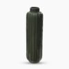 Dark Green Ribbed Tall Linear Ceramic Vase