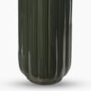 Dark Green Ribbed Tall Linear Ceramic Vase