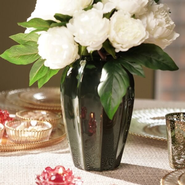 Dark Green Glazed Ceramic Vase - Small