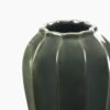 Dark Green Glazed Ceramic Vase - Small