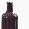 Dark Purple Ribbed Tall Ceramic Vase - Large