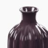 8907895135843_4.jpg Dark Purple Ribbed Tall Ceramic Vase - Small