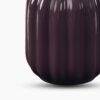 8907895135843_5.jpg Dark Purple Ribbed Tall Ceramic Vase - Small