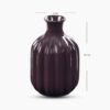 8907895135843_6.jpg Dark Purple Ribbed Tall Ceramic Vase - Small