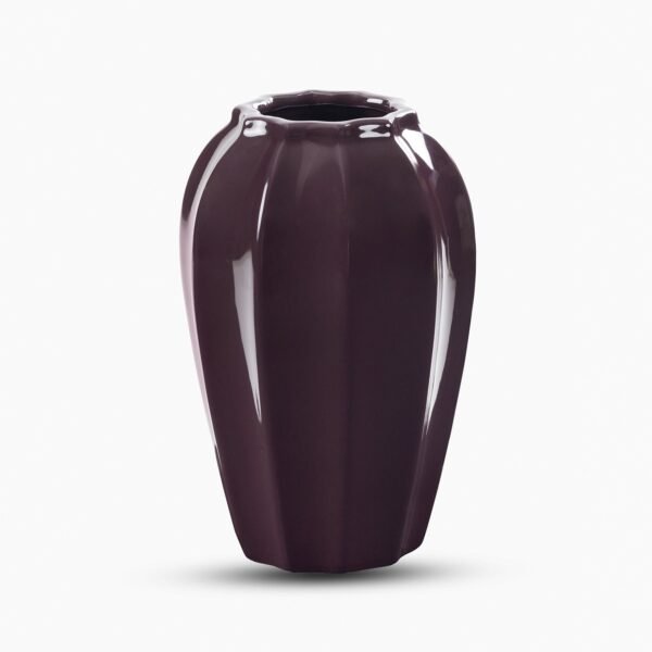 Dark Purple Glazed Ceramic Vase - Small