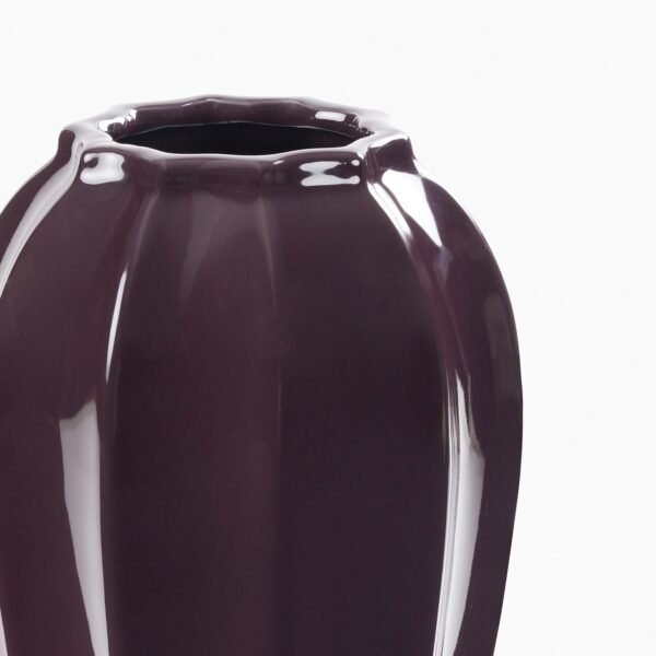 Dark Purple Glazed Ceramic Vase - Small