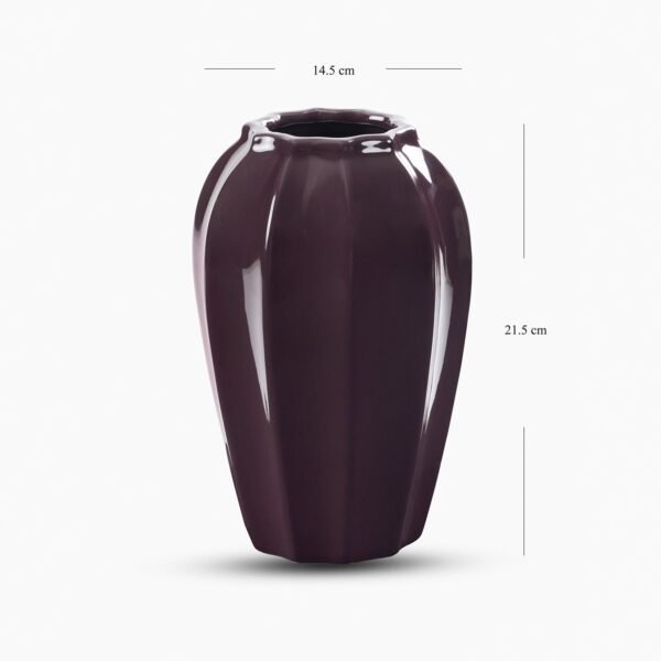 Dark Purple Glazed Ceramic Vase - Small