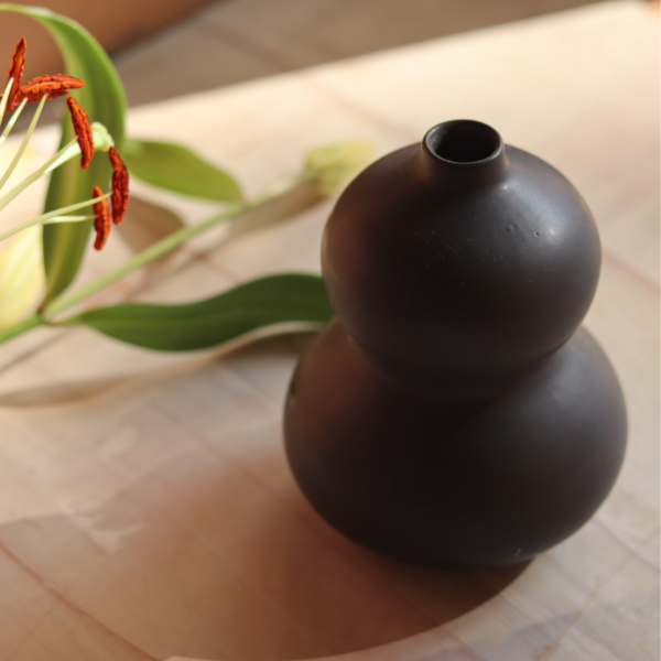 Black Moulded Vase