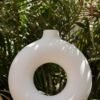 Large Donut Vase - White