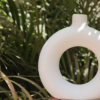 Small Donut Vase - White