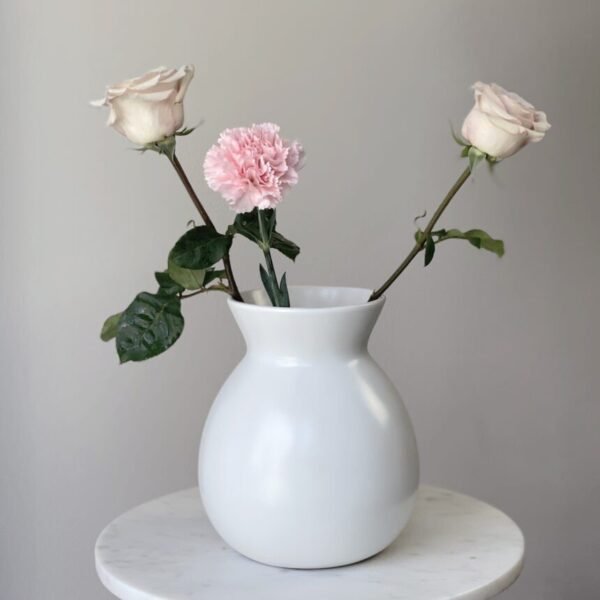 White Ceramic Vase 8 inch