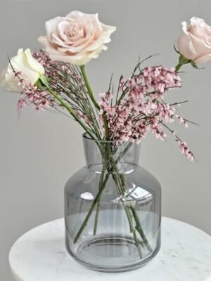 Smoked Glass Vase 8 inch